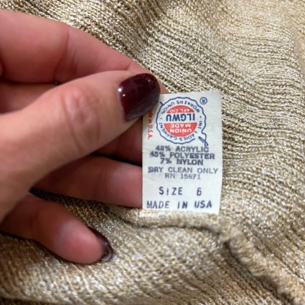 Ladies Vintage Union Made Knit Cardigan Sweater Size‎ 6